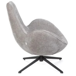 HOMLA Fotel Lunaire Obrotowy Welurowy Szary 86X76X87 Cm