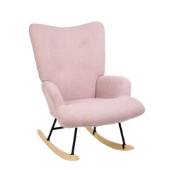 HOMLA Fotel Moss Teddy Boucle Bujany Rozowy W Tkaninie Teddy Boucle 72X73X92 Cm