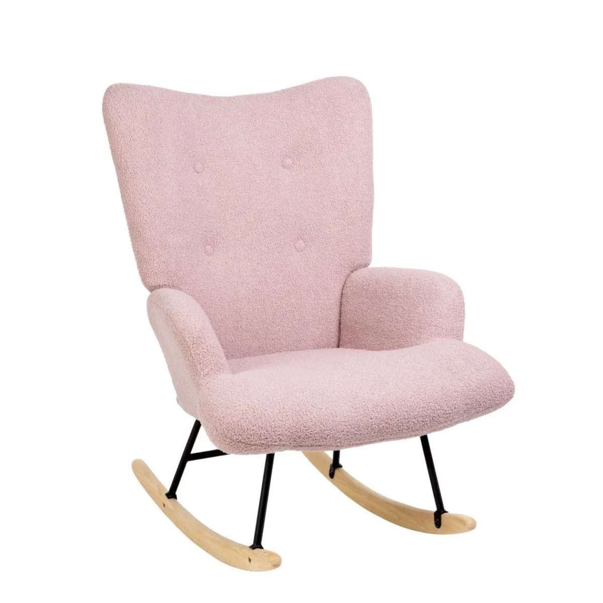 HOMLA Fotel Moss Teddy Boucle Bujany Rozowy W Tkaninie Teddy Boucle 72X73X92 Cm