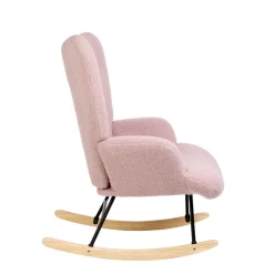 HOMLA Fotel Moss Teddy Boucle Bujany Rozowy W Tkaninie Teddy Boucle 72X73X92 Cm