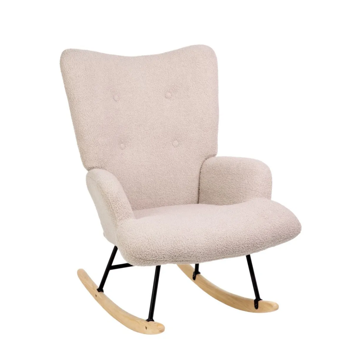 HOMLA Fotel Moss Teddy Boucle Bujany Bezowy W Tkaninie Teddy Boucle 72X73X92 Cm