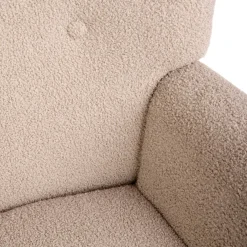 HOMLA Fotel Moss Teddy Boucle Bujany Bezowy W Tkaninie Teddy Boucle 72X73X92 Cm