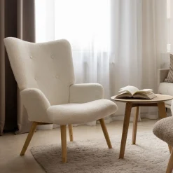 HOMLA Fotel Moss Teddy Boucle W Tkaninie Teddy