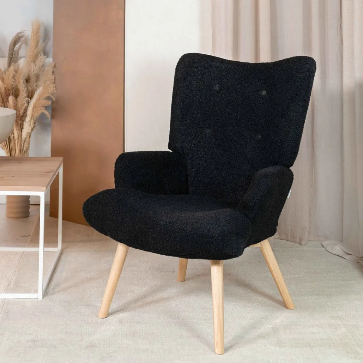 HOMLA Fotel Moss Teddy Boucle W Tkaninie Teddy