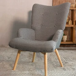 HOMLA Fotel Moss W Bialo-Czarna Pepitke 70X95Cm