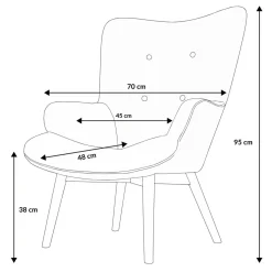 HOMLA Fotel Moss Welurowy Z Motywem Lisci 70X95Cm