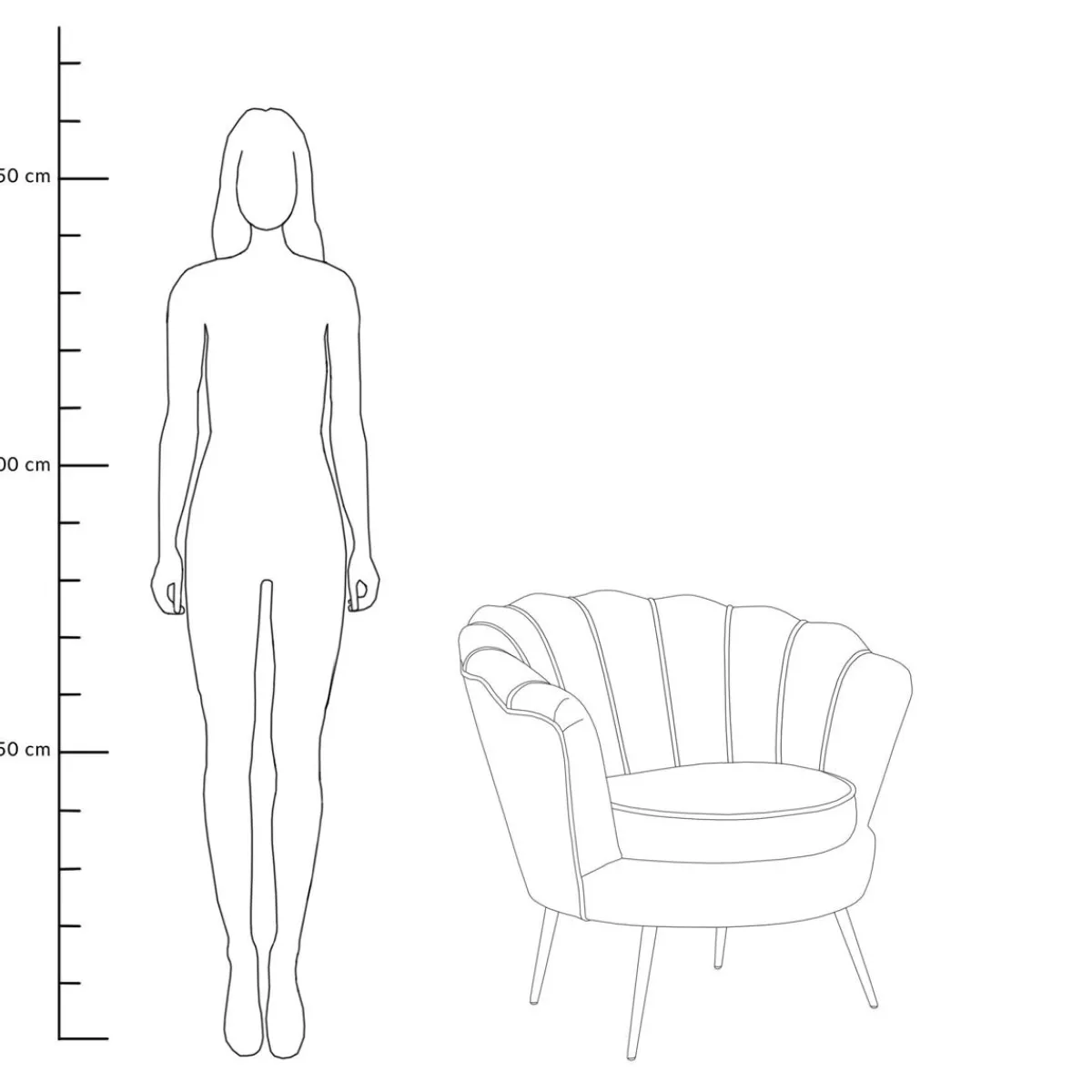 HOMLA Fotel Shelly Welurowy 82X74X76 Cm