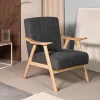 HOMLA Fotel Terra Ciemno Nogi Jasne Drewno 70X75X87 Cm