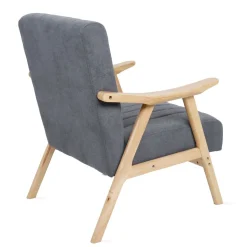 HOMLA Fotel Terra Ciemno Nogi Jasne Drewno 70X75X87 Cm