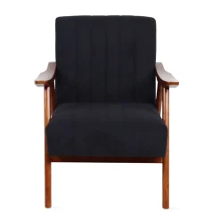 HOMLA Fotel Terra Welurowy Nogi Ciemnobrazowe 70X75X87 Cm