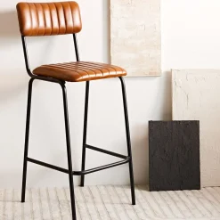 HOMLA Hoker Lumbar W Obiciu Ze Skory Bawolej Brazowe 46X54X103 Cm