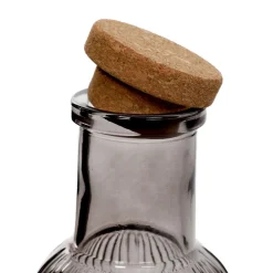 HOMLA Karafka Natia Ryflowana Z Korkiem Szara 1 L