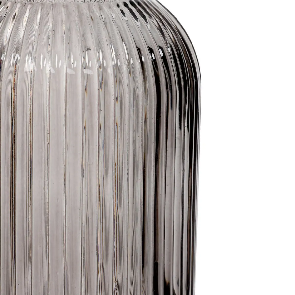 HOMLA Karafka Natia Ryflowana Z Korkiem Szara 1 L