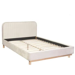 HOMLA Łóżko Karalius Welurowe Bezowe 140X200 Cm