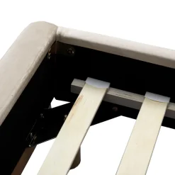 HOMLA Łóżko Karalius Welurowe Bezowe 140X200 Cm