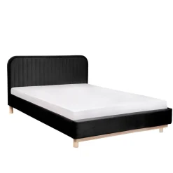 HOMLA Łóżko Karalius Welurowe Czarne 160X200 Cm