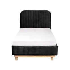 HOMLA Łóżko Karalius Welurowe Czarne 90X200 Cm