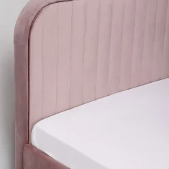 HOMLA Łóżko Karalius Welurowe Rozowe 160X200 Cm