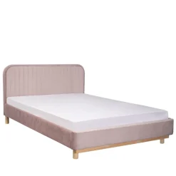 HOMLA Łóżko Karalius Welurowe Rozowe 160X200 Cm