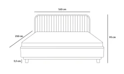 HOMLA Łóżko Karalius Welurowe Rozowe 160X200 Cm
