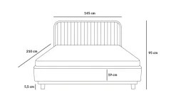 HOMLA Łóżko Karalius Welurowe Rozowe 140X200 Cm