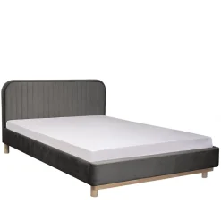 HOMLA Łóżko Karalius Welurowe Szare 160X200 Cm