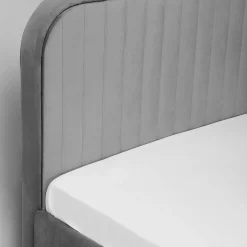 HOMLA Łóżko Karalius Welurowe Szare 140X200 Cm