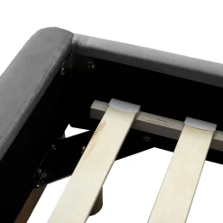 HOMLA Łóżko Karalius Welurowe Szare 140X200 Cm