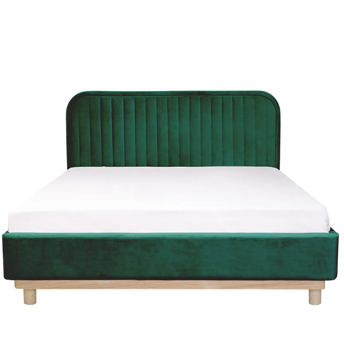 HOMLA Łóżko Karalius Welurowe Zielone 140X200 Cm