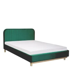HOMLA Łóżko Karalius Welurowe Zielone 140X200 Cm