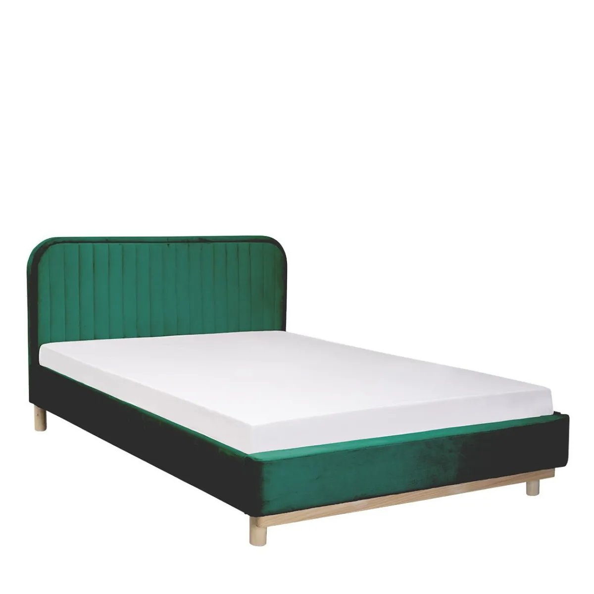HOMLA Łóżko Karalius Welurowe Zielone 140X200 Cm