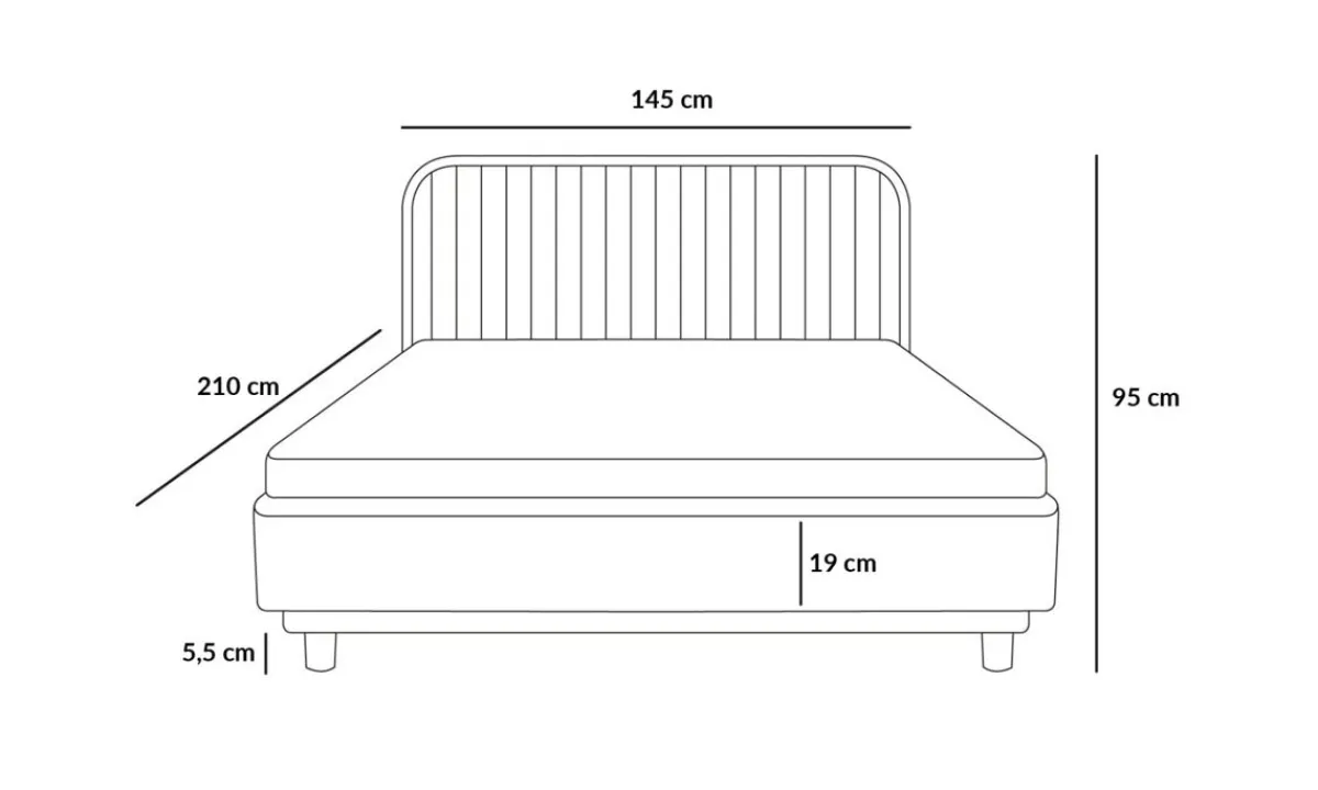 HOMLA Łóżko Karalius Welurowe Zielone 140X200 Cm
