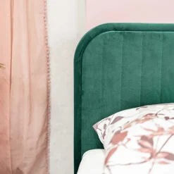 HOMLA Łóżko Karalius Welurowe Zielone 90X200 Cm