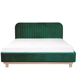 HOMLA Łóżko Karalius Welurowe Zielone 160X200 Cm