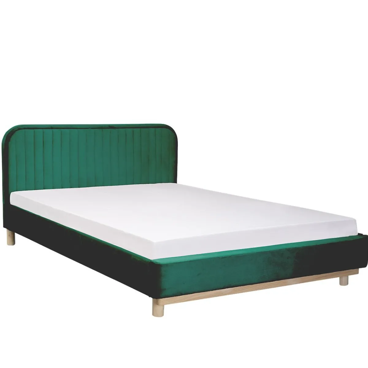 HOMLA Łóżko Karalius Welurowe Zielone 160X200 Cm