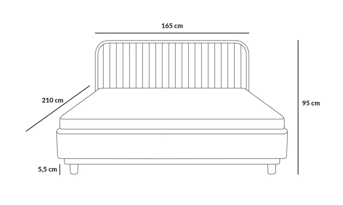 HOMLA Łóżko Karalius Welurowe Zielone 160X200 Cm