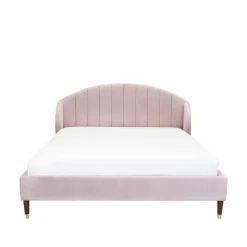 HOMLA Łóżko Reine Welurowe Rozowe 160X200 Cm