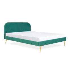 HOMLA Łóżko Venlo Welurowe Zielone 160X200 Cm