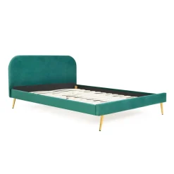 HOMLA Łóżko Venlo Welurowe Zielone 160X200 Cm