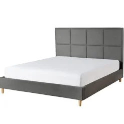 HOMLA Łóżko Ze Stelazem Aster W Tkaninie Ciemnoszare 160X200 Cm