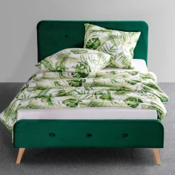HOMLA Łóżko Ze Stelazem Mikkel Welurowe Zielone 160X200 Cm