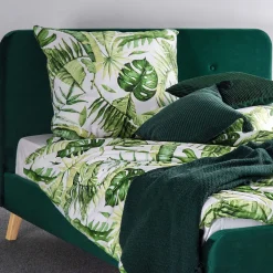 HOMLA Łóżko Ze Stelazem Mikkel Welurowe Zielone 160X200 Cm