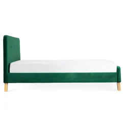 HOMLA Łóżko Ze Stelazem Mikkel Welurowe Zielone 160X200 Cm