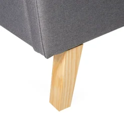 HOMLA Łóżko Ze Stelazem Mikkel Welurowe Szare 140X200 Cm