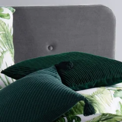 HOMLA Łóżko Ze Stelazem Mikkel Welurowe Szare 160X200 Cm