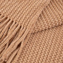 HOMLA Koc Chenille Szenilowy Bezowy 130X170 Cm