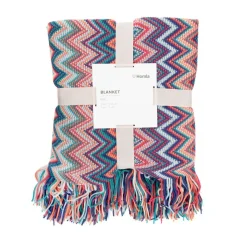 HOMLA Koc Meba W Kolorowe Zygzaki 130X170 Cm