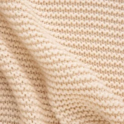 HOMLA Koc Ragil Dzianinowy Z Musztardowa Lamowka 130X170