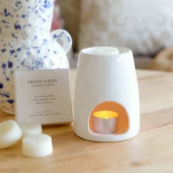 HOMLA Komienk Ceramiczny Fires Z Woskiem Fresh Linen 10X12,5 Cm 22G