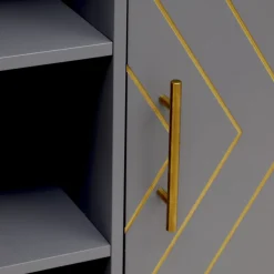 HOMLA Komoda Bodo Grafitowa Z Metalowymi Nogami 80X40X95 Cm